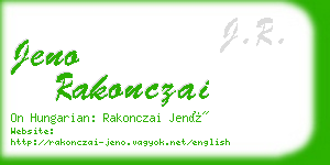 jeno rakonczai business card